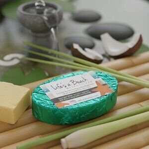 Life’s a Beach MASSAGE Bar Cocoa Butter Lemongrass Coconut Oil (NOT soap) Lather